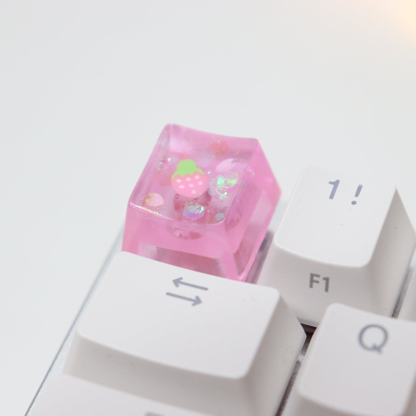 Strawberry Dream Keycap with Cherry Blossom Petals