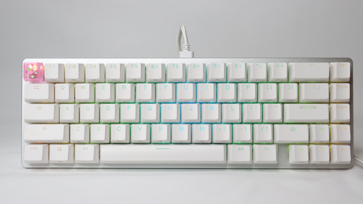 Strawberry Dream Keycap with Cherry Blossom Petals