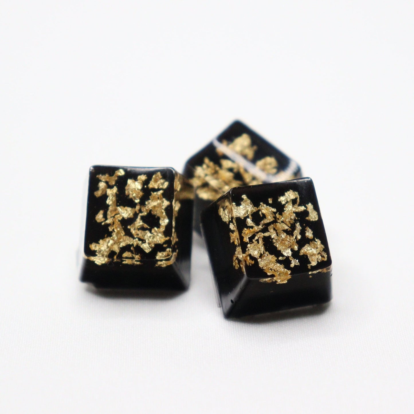 Black Floating Gold Leaf Keycap