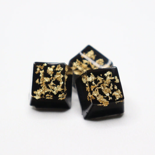 Black Floating Gold Leaf Keycap